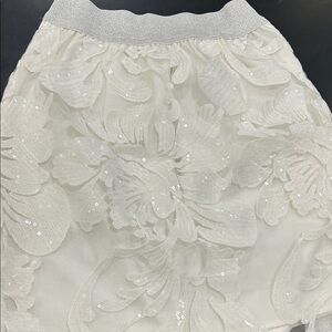 Molly Bracken Cream Sequin Floral Skirt